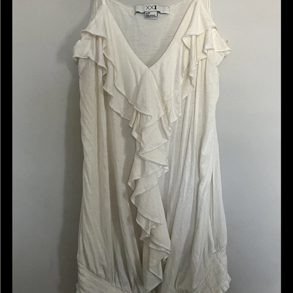 Forever 21 Tops - Forever 21 Women's Cream Ruffle Dress